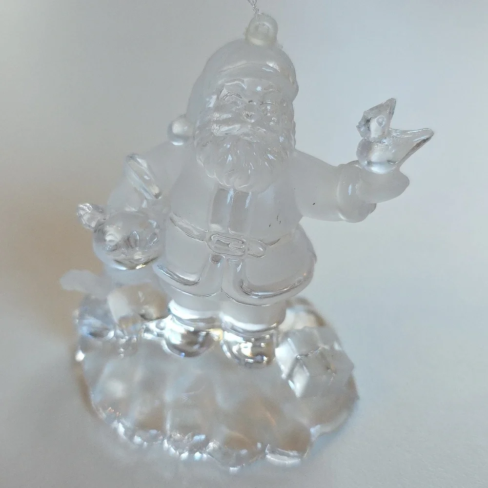 Christmas Ornament - Clear Santa Claus Figurine